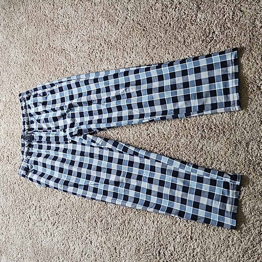 Nautical sleepwear pants, blue plaid, size  M
